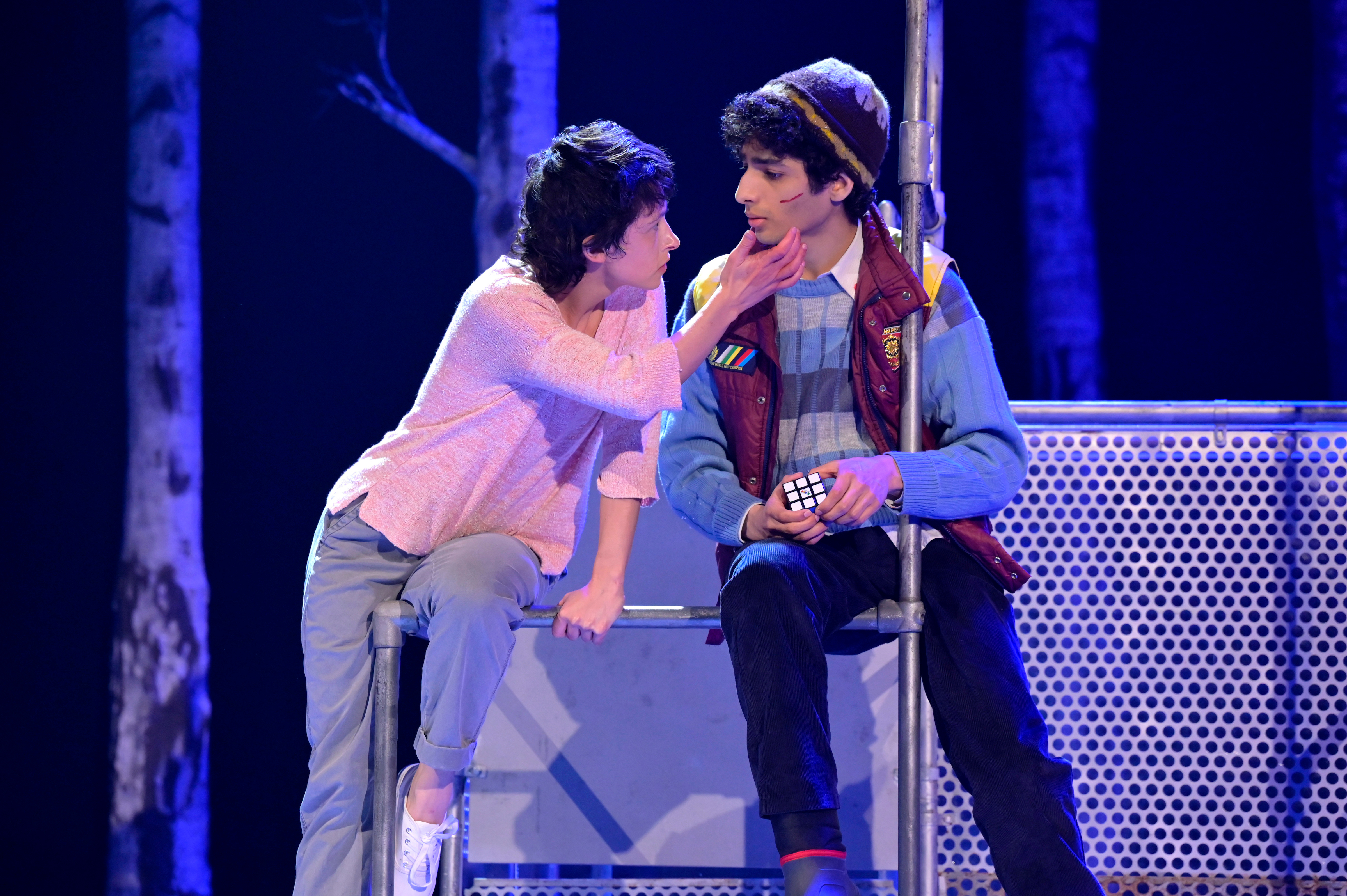 5 Noah Lamanna (Eli) and Diego Lucano (Oskar) in the West Coast premiere of the National Theatre of Scotland production of Let the Right One In. (Photo By Kevin Berne/Berkeley Rep)