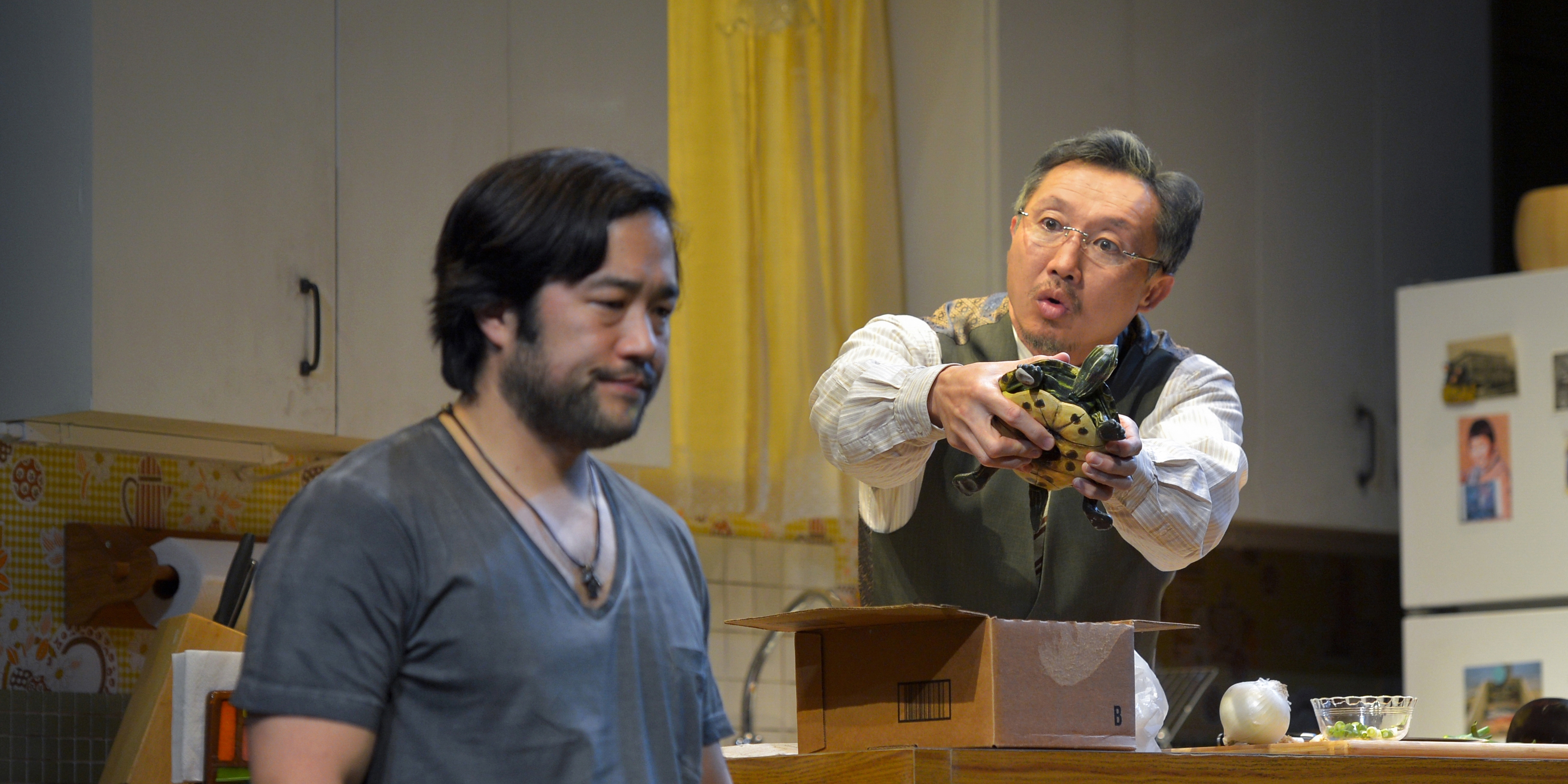 Tim Kang and Joseph Steven Yang in Aubergine (photo by Kevin Berne/Berkeley Repertory Theatre)